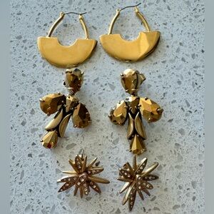 J.Crew earrings, three pairs